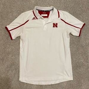 Adidas White and Red Men's Polo Shirt